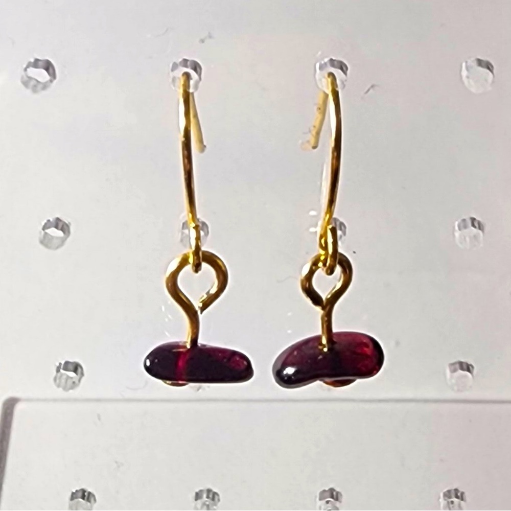 Garnet and Gold Dangle Earrings